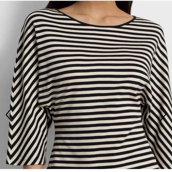 Theory Black and White Striped Mini Dress Size Medium - Picture 3 of 7